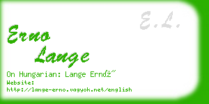 erno lange business card